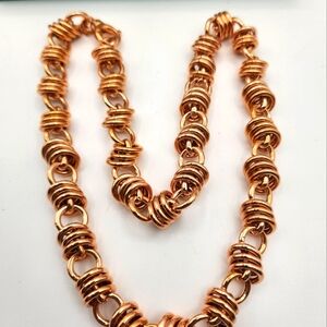 Bronze Milor QVC Necklace Italy Signed  Circle length chain necklace 19"